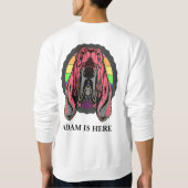 かわいいピンクカスタマイズのスパーソナライズされたポーツ スウェットシャツ (裏面)