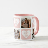 かわいいピンクカスタムの写真愛してるマグ マグカップ (正面右)