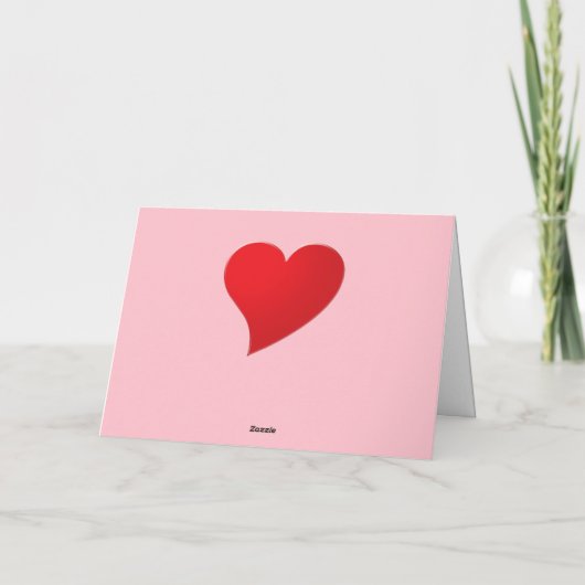 かわいいピンクカスタムの赤いハートスクリプトバレンタインデー カード (裏面)