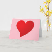 かわいいピンクカスタムの赤いハートスクリプトバレンタインデー カード (黄色い花)