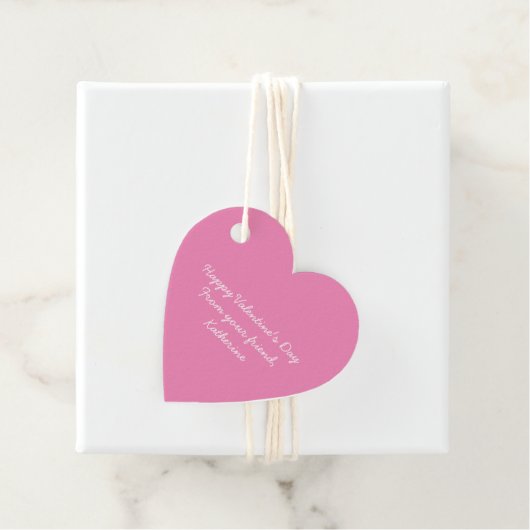 かわいいピンクカスタムハート教室バレンタインデー フェイバータグ (インサイチュ)