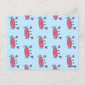 かわいいピンクカニ海獣ガール誕生日ありがとう ポストカード (裏面)
