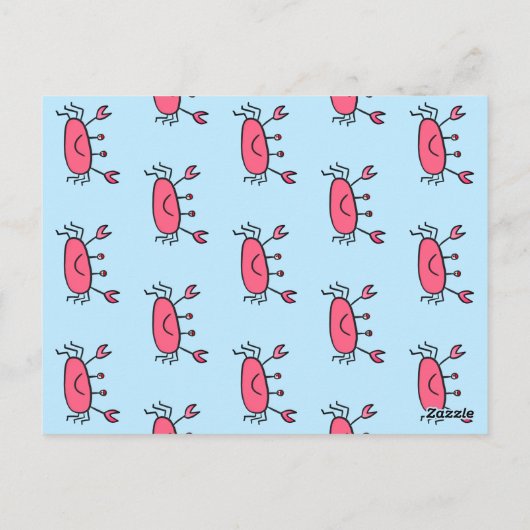 かわいいピンクカニ海獣ガール誕生日ありがとう ポストカード (裏面)