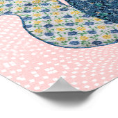 かわいいピンクカントリースタイルリス赤ちゃん女の子 ポスター (角)