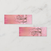 かわいいピンクガーリーのカスタムバレエ用スリッパ スキニー名刺 (正面/裏面)