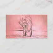 かわいいピンクガーリーのカスタムバレエ用スリッパ 名刺 (裏面)