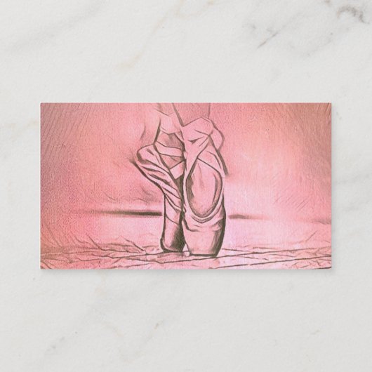 かわいいピンクガーリーのカスタムバレエ用スリッパ 名刺 (裏面)