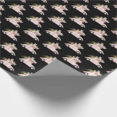 かわいいピンクガーリーのカークリスマス ラッピングペーパー (角)