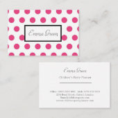 かわいいピンクガーリーの水玉模様柄の名刺 名刺 (正面/裏面)