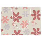 かわいいピンクガーリーグリッターの女の子 ラージペーパーバッグ (裏面)