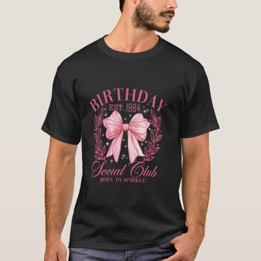 かわいいピンクガーリーコケット弓1984年誕生日S Tシャツ (正面)