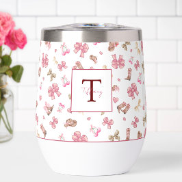 かわいいピンクガーリー女性のカーボーイブーツ帽子と弓