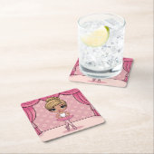 かわいいピンクガールバレエ団 スクエアペーパーコースター (インサイチュ)