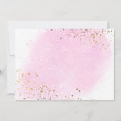 かわいいピンクガールパーティー宇宙飛行士誕生日 招待状 (裏面)