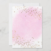 かわいいピンクガールパーティー宇宙飛行士誕生日 招待状 (裏面)