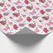 かわいいピンクガール格言2歳誕生日 ラッピングペーパー (角)