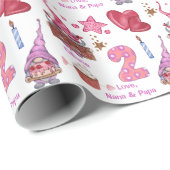 かわいいピンクガール格言2歳誕生日 ラッピングペーパー (ロールコーナー)