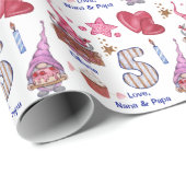 かわいいピンクガール格言5歳誕生日 ラッピングペーパー (ロールコーナー)