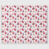 かわいいピンクガール格言6歳誕生日 ラッピングペーパー (フラット)