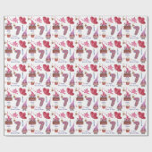 かわいいピンクガール格言7歳誕生日 ラッピングペーパー (フラット)