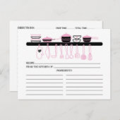 かわいいピンクキッチンガジェットブライダルレシピカード ポストカード (正面/裏面)