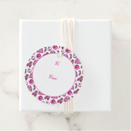 かわいいピンククールの女の子 フェイバータグ