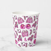 かわいいピンククールの女の子 紙コップ (右)