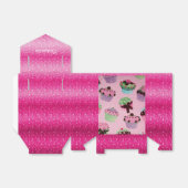 かわいいピンクグリッターカップケーキお願いボックス フェイバーボックス (折り畳みなし)