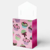かわいいピンクグリッターカップケーキお願いボックス フェイバーボックス (オープン)