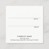 かわいいピンクグリッターハート顧客紹介カード 紹介カード (裏面)