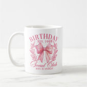 かわいいピンクコケット誕生日パーティーギフトボーガーリーグ コーヒーマグカップ (左)