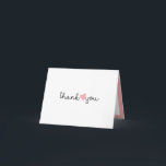 かわいいピンクシンプルハートありがとう サンキューカード<br><div class="desc">このデザインはかわいらしスクリプト文字と可愛いピンクハートを備えている。カスタマイズクリックボタンを使用すると、文字の変更やハートの色の変更をより柔軟に行うことができる。コーディネート商品のコレクションは当店zazzle.com/store/doodleluluで入手できる。お連絡もし客様のマッチング商品またはギフトを作成するためユニークに、このデザインを特定の製品に適用する必要がある！6月2日までにDoodleLuluを見てくれてどうもありがとうバグデザイン!</div>
