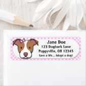 かわいいピンクジンガムアメリカンピットブルテリア ラベル (インサイチュ)