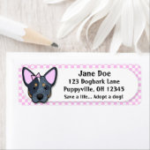 かわいいピンクジンガムブルーヒーラー ラベル (インサイチュ)