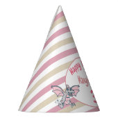 かわいいピンクストライプの恐竜とドラゴン恐竜 パーティーハット (左)