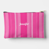 かわいいピンクストライプ色 アクセサリーポーチ (裏面)