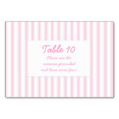 かわいいピンクストライプ色 テーブルナンバー (裏面)