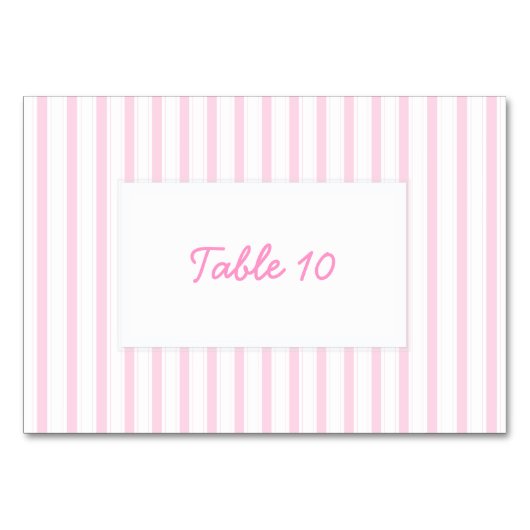 かわいいピンクストライプ色 テーブルナンバー (正面)