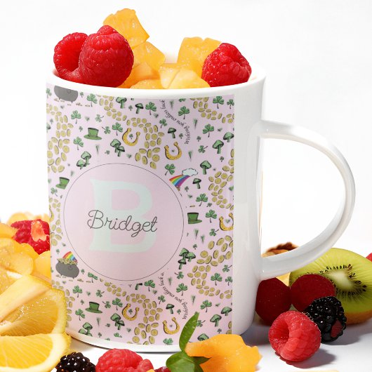 かわいいピンクセントパトリックのデイガール コーヒーマグカップ