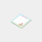 かわいいピンクターコイズマーメイドのパーソナライズギフト ポストイット (アングル)