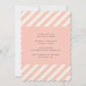 かわいいピンクダマスクバードフォトガール誕生日招待状 招待状 (裏面)