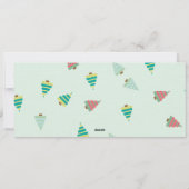 かわいいピンクティール(緑がかった色)クリスマスツリーズホリデーフォト シーズンカード (裏面)