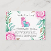 かわいいピンクティール(緑がかった色)恐竜の牡丹の本ベビー 名刺 (正面)