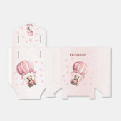 かわいいピンクテディベアホットエアバルーンパーティー フェイバーボックス (折り畳みなし)