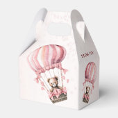 かわいいピンクテディベアホットエアバルーンパーティー フェイバーボックス (裏面サイド)