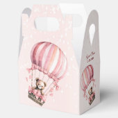 かわいいピンクテディベアホットエアバルーンパーティー フェイバーボックス (オープン)