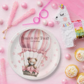 かわいいピンクテディベアホットエアバルーンパーティー ペーパープレート (パーティー)