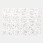 かわいいピンクテディベア&ハートベビーガールイニシャル ラッピングペーパーシート (正面3)