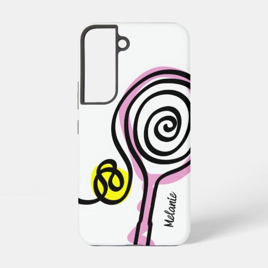 かわいいピンクテニスラケット三星銀河S22ケース SAMSUNG GALAXYケース (裏面)