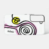 かわいいピンクテニスラケット三星銀河S22ケース SAMSUNG GALAXYケース (裏面横)